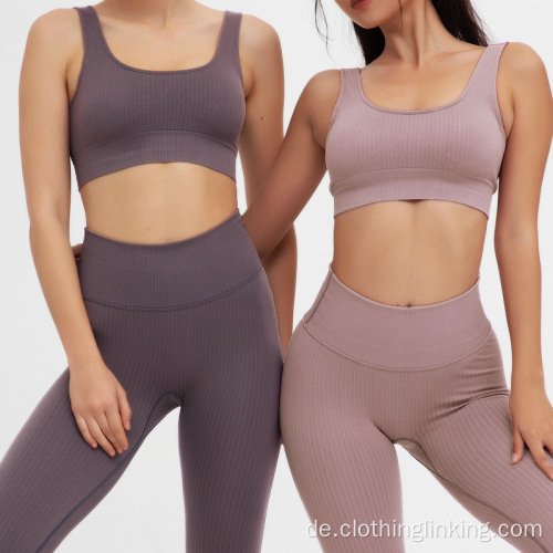 Gerippte Leggings mit hoher Taille für Frauen